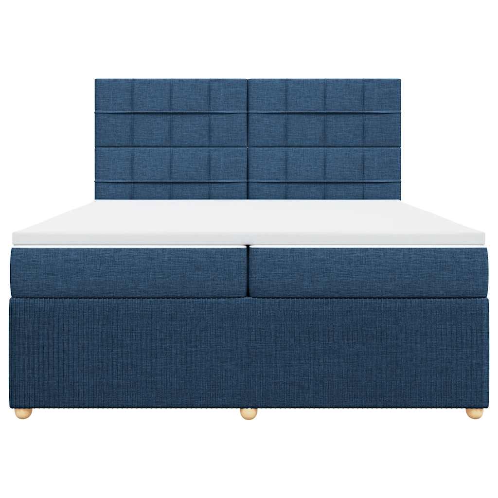 Boxspring met matras stof blauw 200x200 cm is nu te koop bij PeponiXL, paradijselijk wonen!