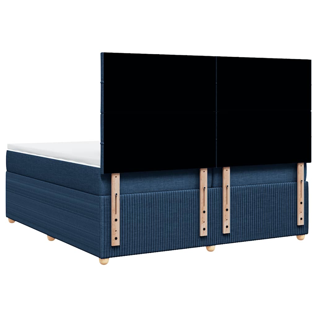 Boxspring met matras stof blauw 200x200 cm is nu te koop bij PeponiXL, paradijselijk wonen!