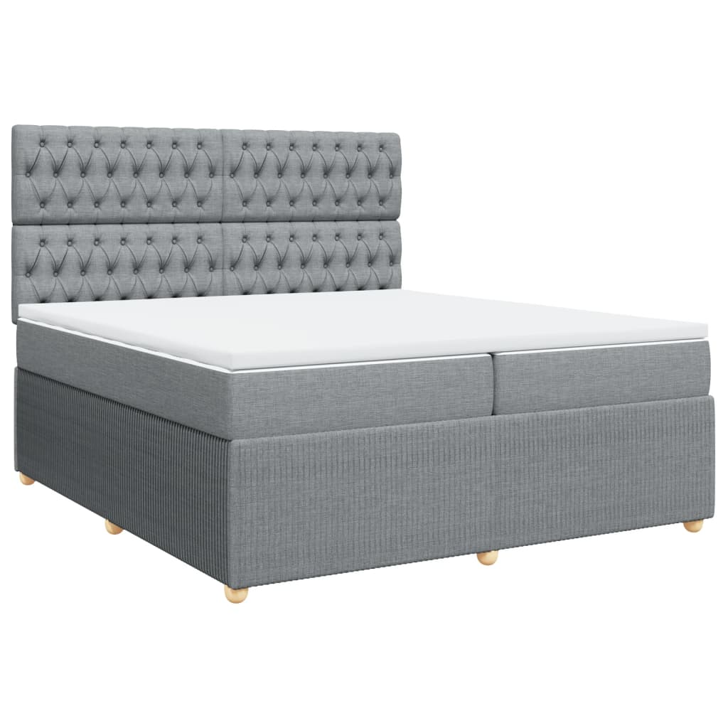 Boxspring met matras stof lichtgrijs 200x200 cm is nu te koop bij PeponiXL, paradijselijk wonen!