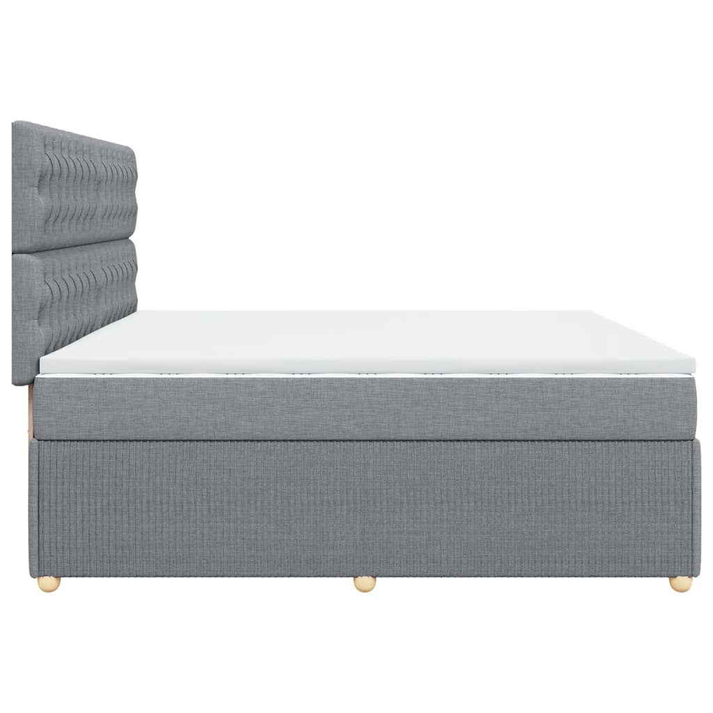 Boxspring met matras stof lichtgrijs 200x200 cm is nu te koop bij PeponiXL, paradijselijk wonen!