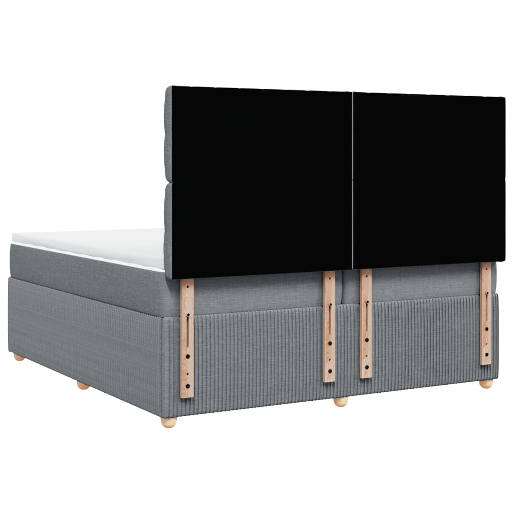 Boxspring met matras stof lichtgrijs 200x200 cm is nu te koop bij PeponiXL, paradijselijk wonen!