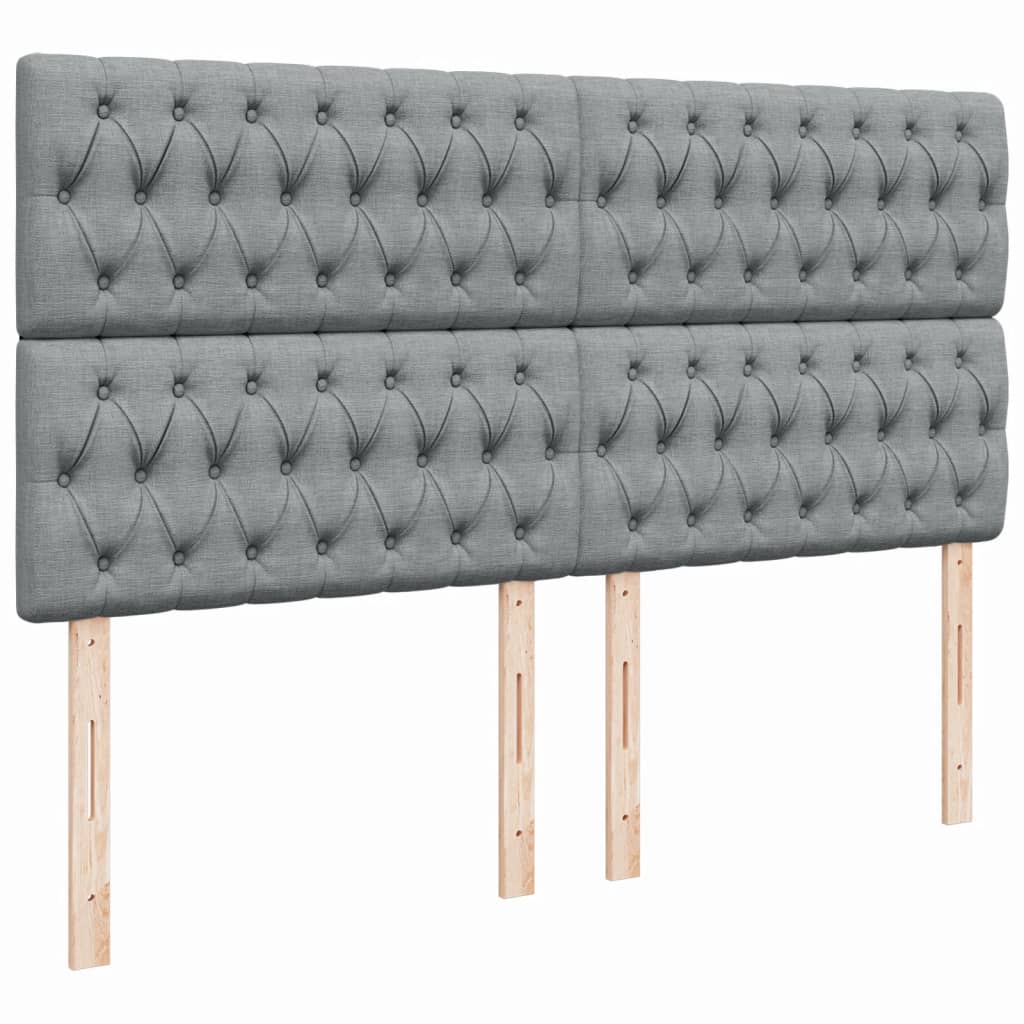 Boxspring met matras stof lichtgrijs 200x200 cm is nu te koop bij PeponiXL, paradijselijk wonen!