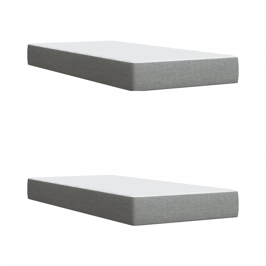Boxspring met matras stof lichtgrijs 200x200 cm is nu te koop bij PeponiXL, paradijselijk wonen!