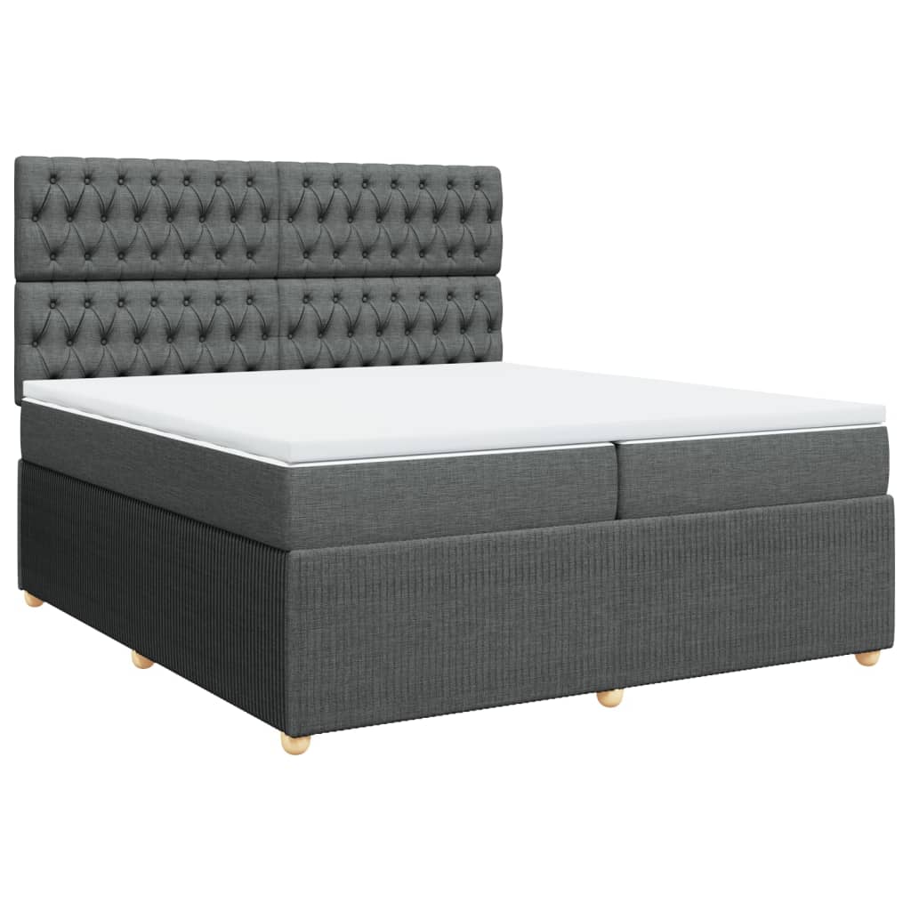 Boxspring met matras stof donkergrijs 200x200 cm is nu te koop bij PeponiXL, paradijselijk wonen!