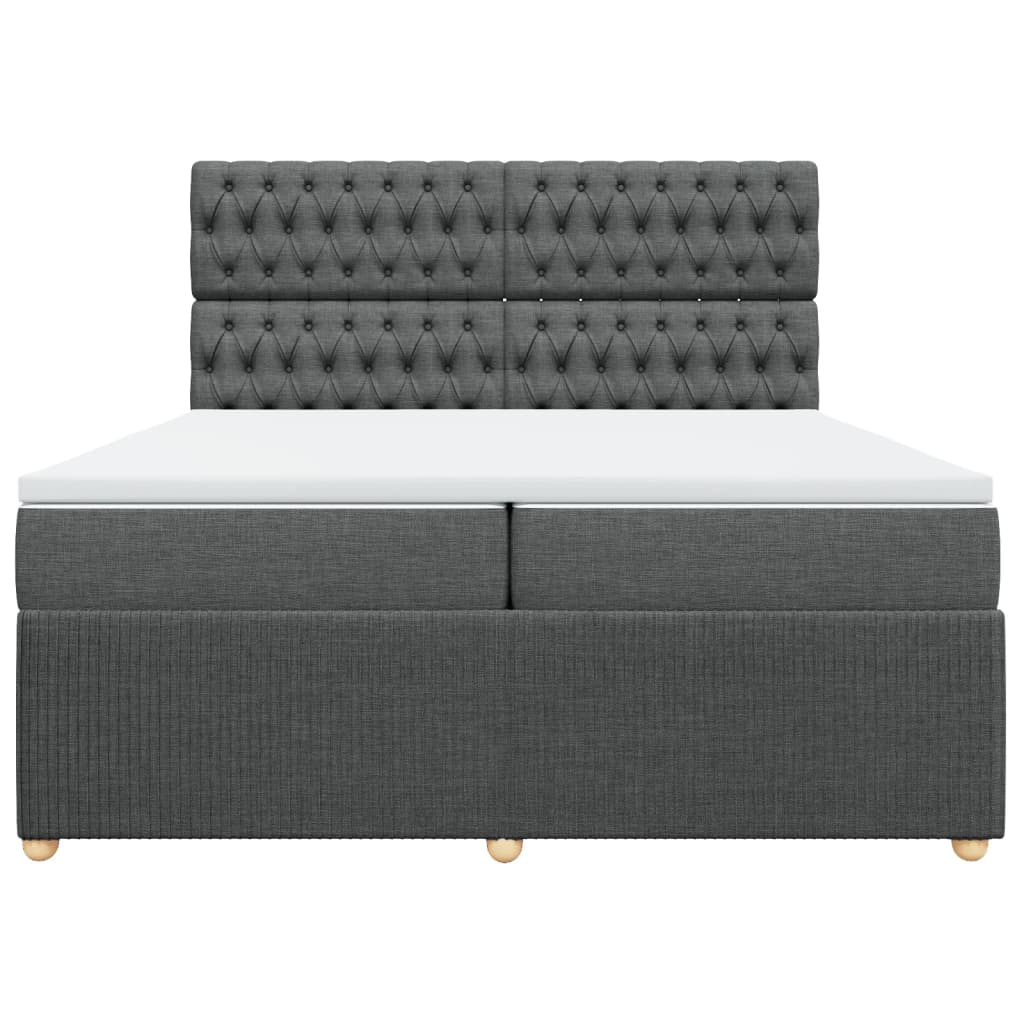 Boxspring met matras stof donkergrijs 200x200 cm is nu te koop bij PeponiXL, paradijselijk wonen!