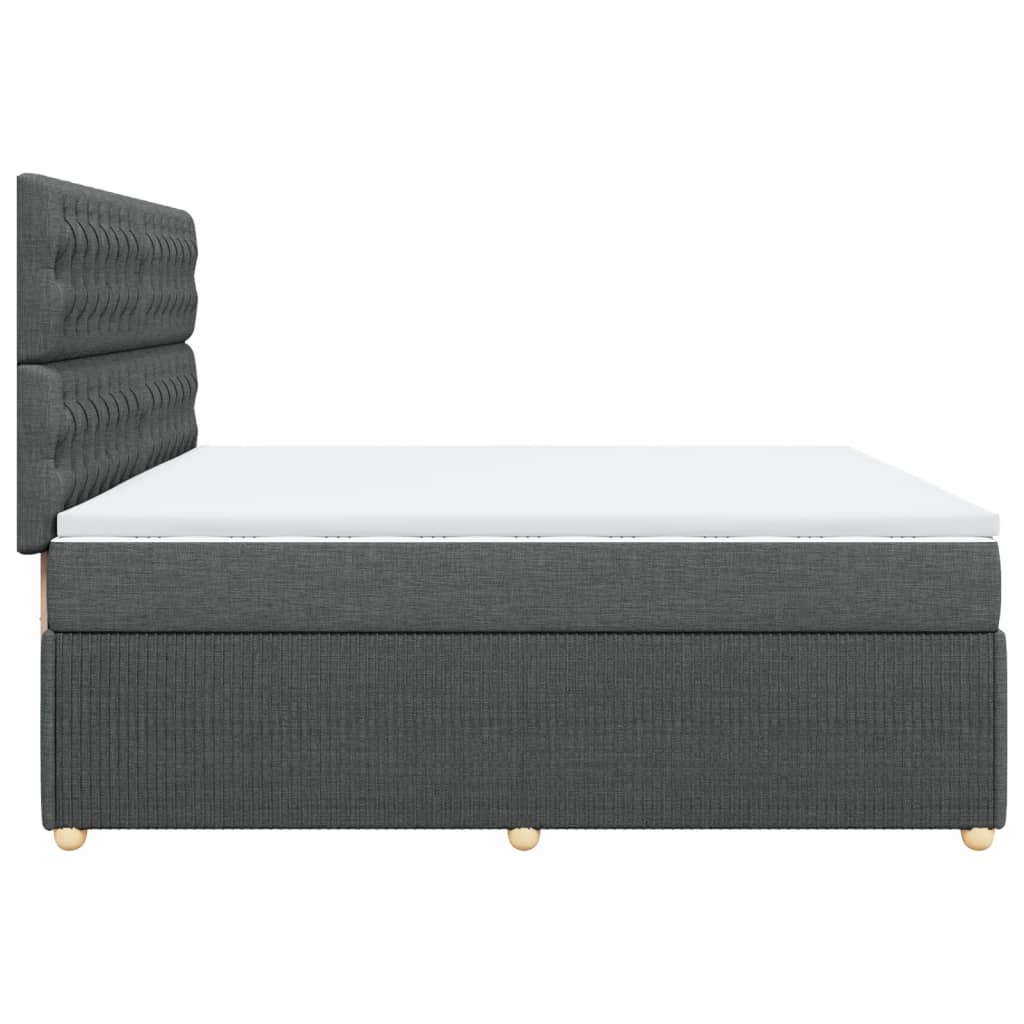 Boxspring met matras stof donkergrijs 200x200 cm is nu te koop bij PeponiXL, paradijselijk wonen!