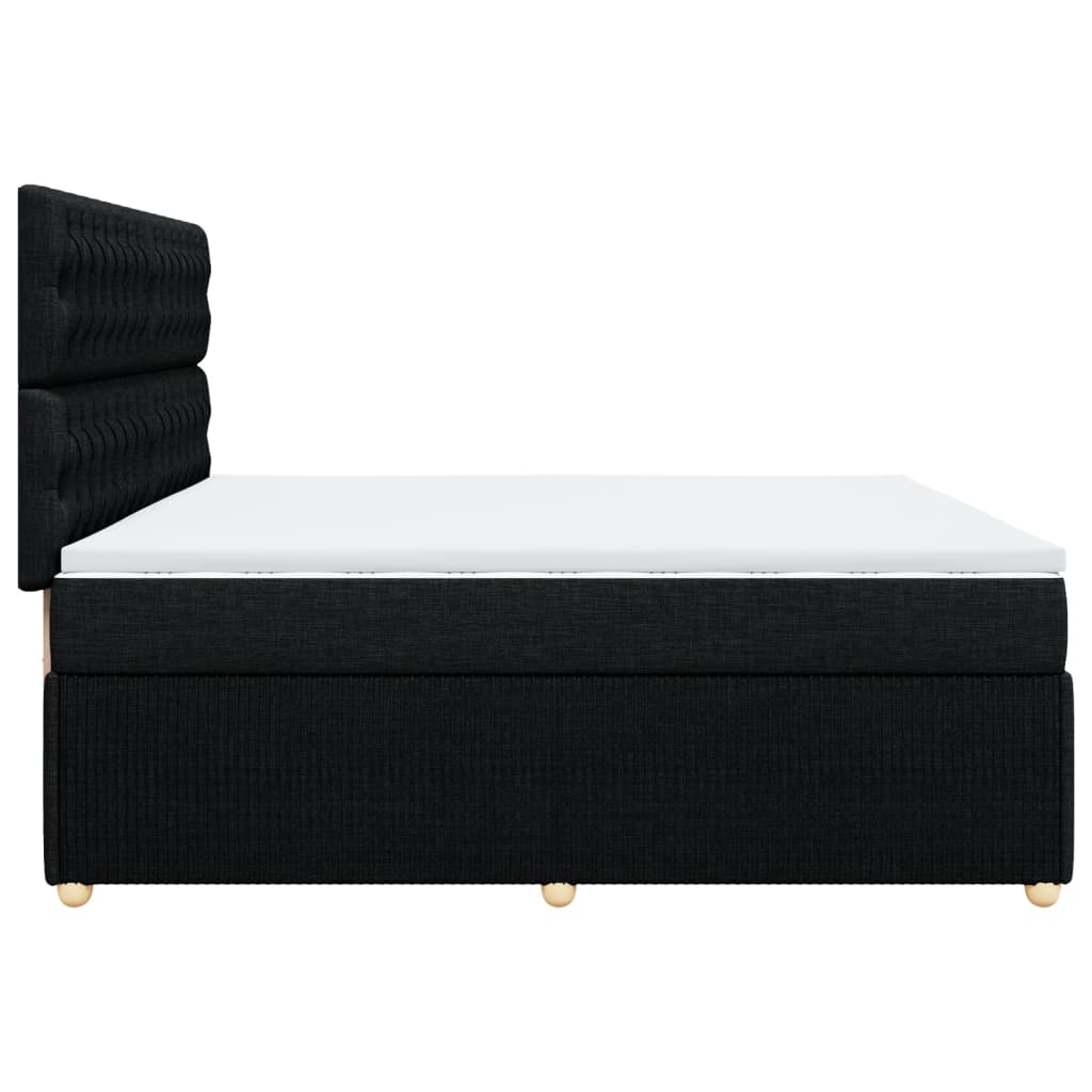 Boxspring met matras stof zwart 200x200 cm is nu te koop bij PeponiXL, paradijselijk wonen!