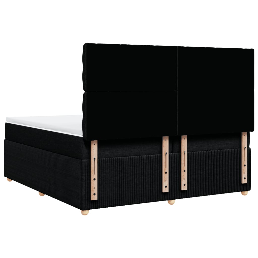 Boxspring met matras stof zwart 200x200 cm is nu te koop bij PeponiXL, paradijselijk wonen!