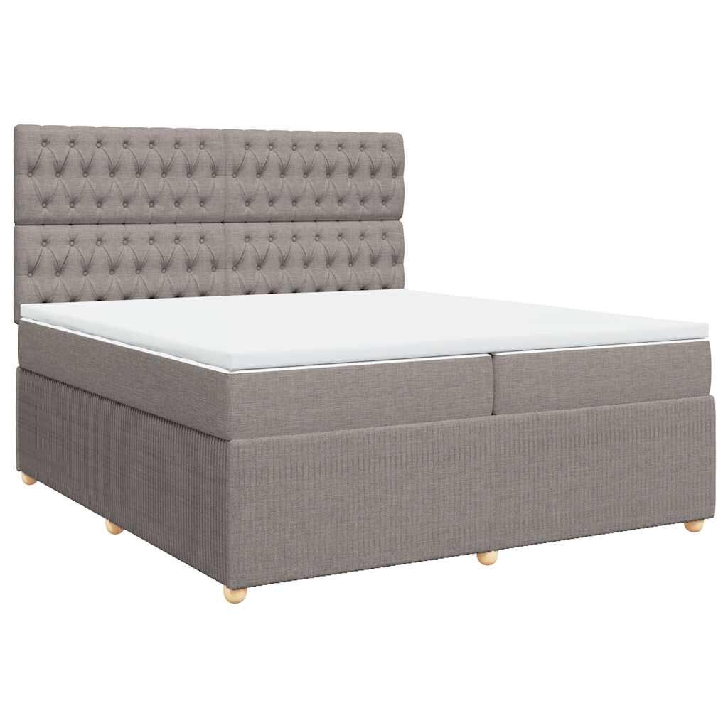 Boxspring met matras stof taupe 200x200 cm is nu te koop bij PeponiXL, paradijselijk wonen!