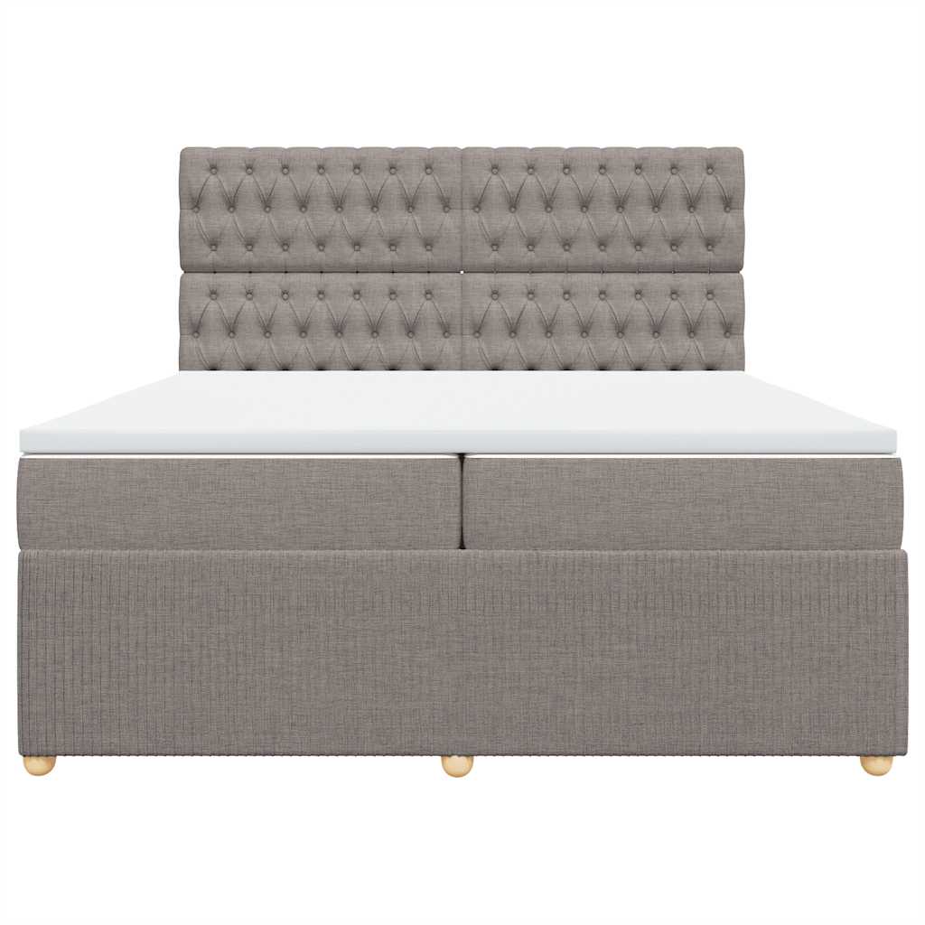 Boxspring met matras stof taupe 200x200 cm is nu te koop bij PeponiXL, paradijselijk wonen!