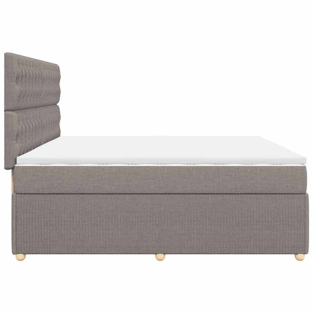 Boxspring met matras stof taupe 200x200 cm is nu te koop bij PeponiXL, paradijselijk wonen!