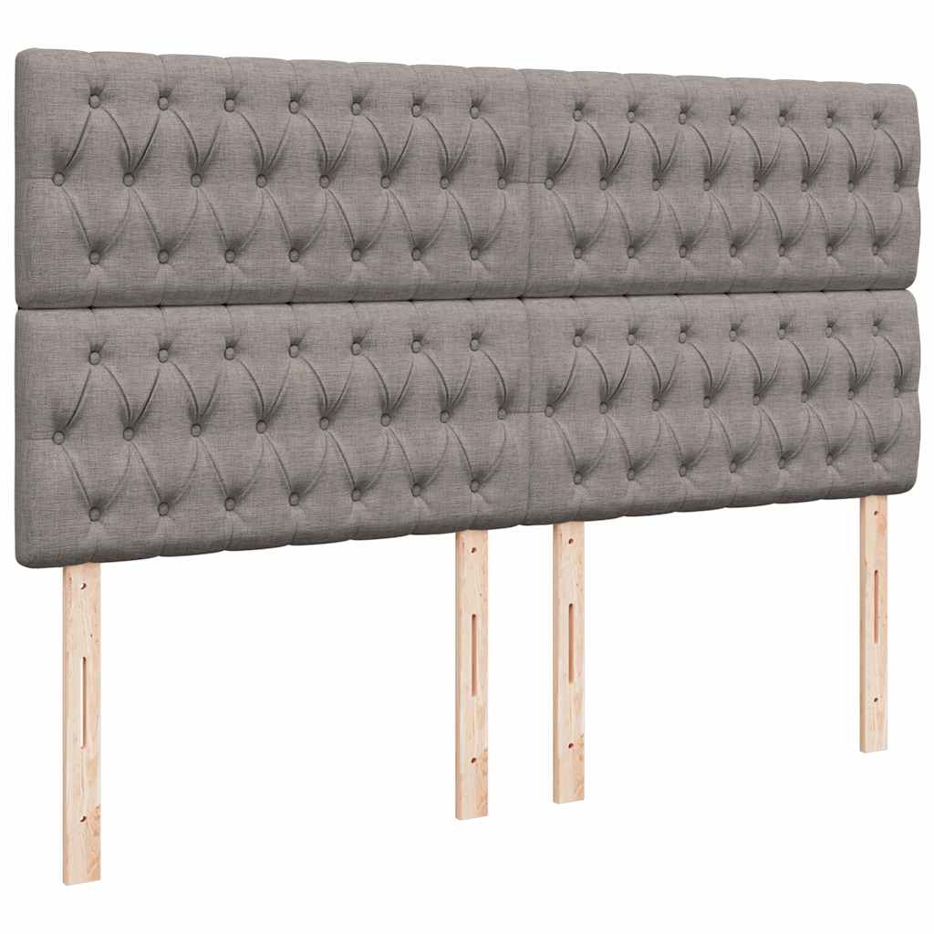 Boxspring met matras stof taupe 200x200 cm is nu te koop bij PeponiXL, paradijselijk wonen!