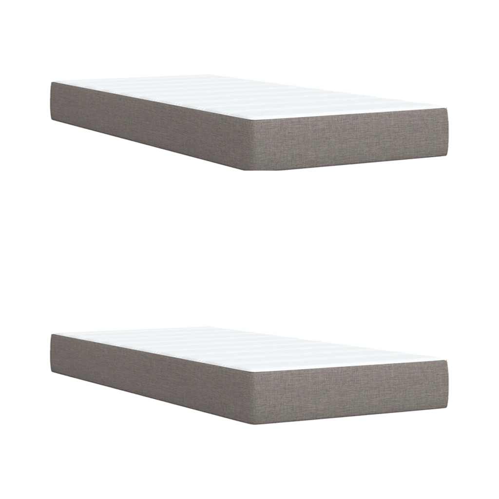 Boxspring met matras stof taupe 200x200 cm is nu te koop bij PeponiXL, paradijselijk wonen!