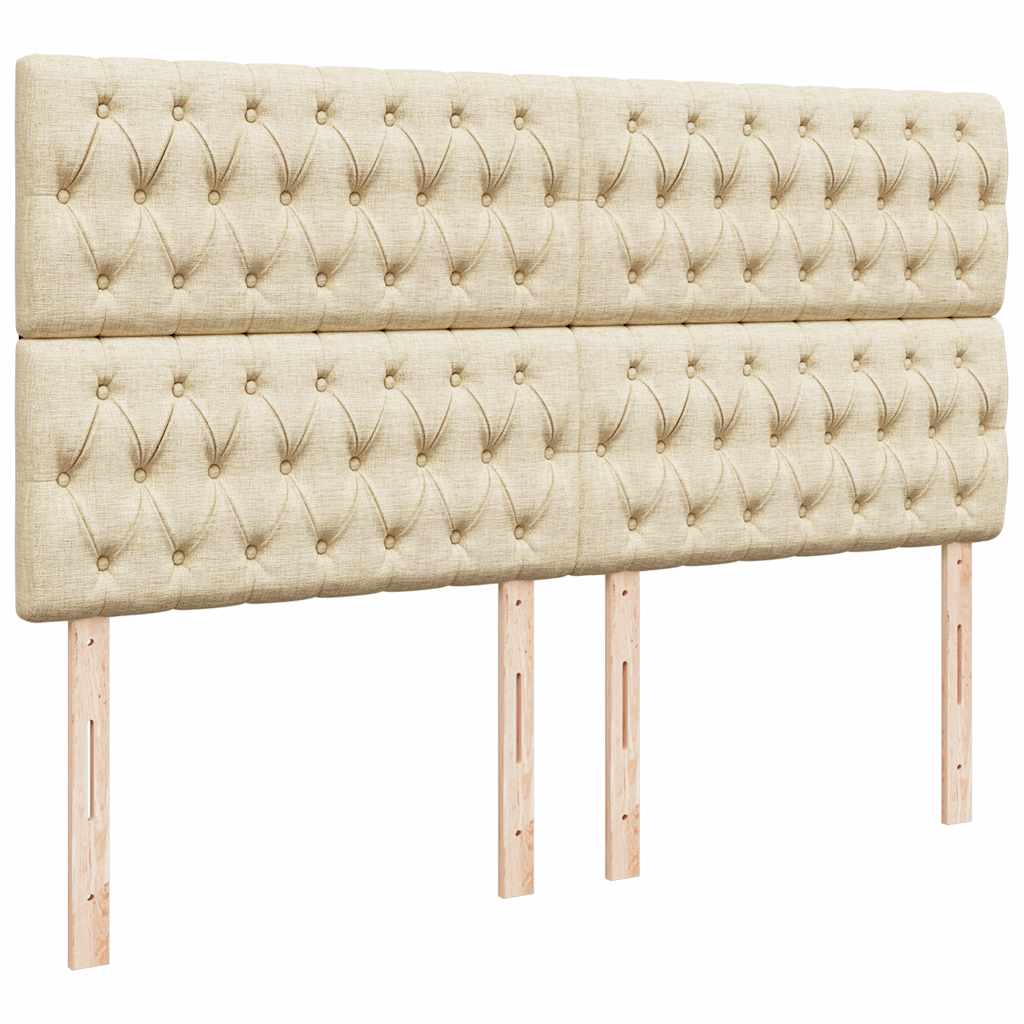 Boxspring met matras stof crèmekleurig 200x200 cm is nu te koop bij PeponiXL, paradijselijk wonen!