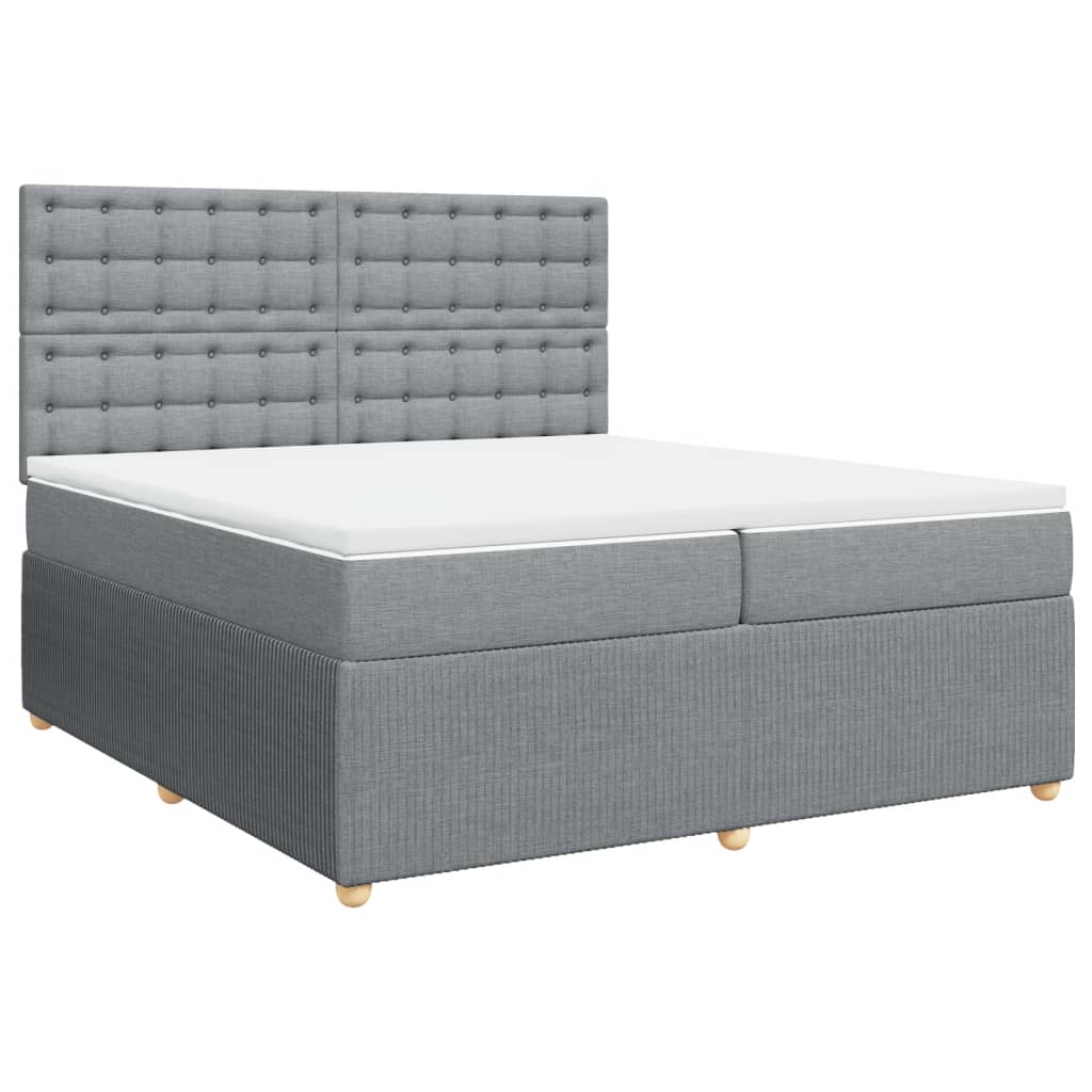 Boxspring met matras stof lichtgrijs 200x200 cm is nu te koop bij PeponiXL, paradijselijk wonen!