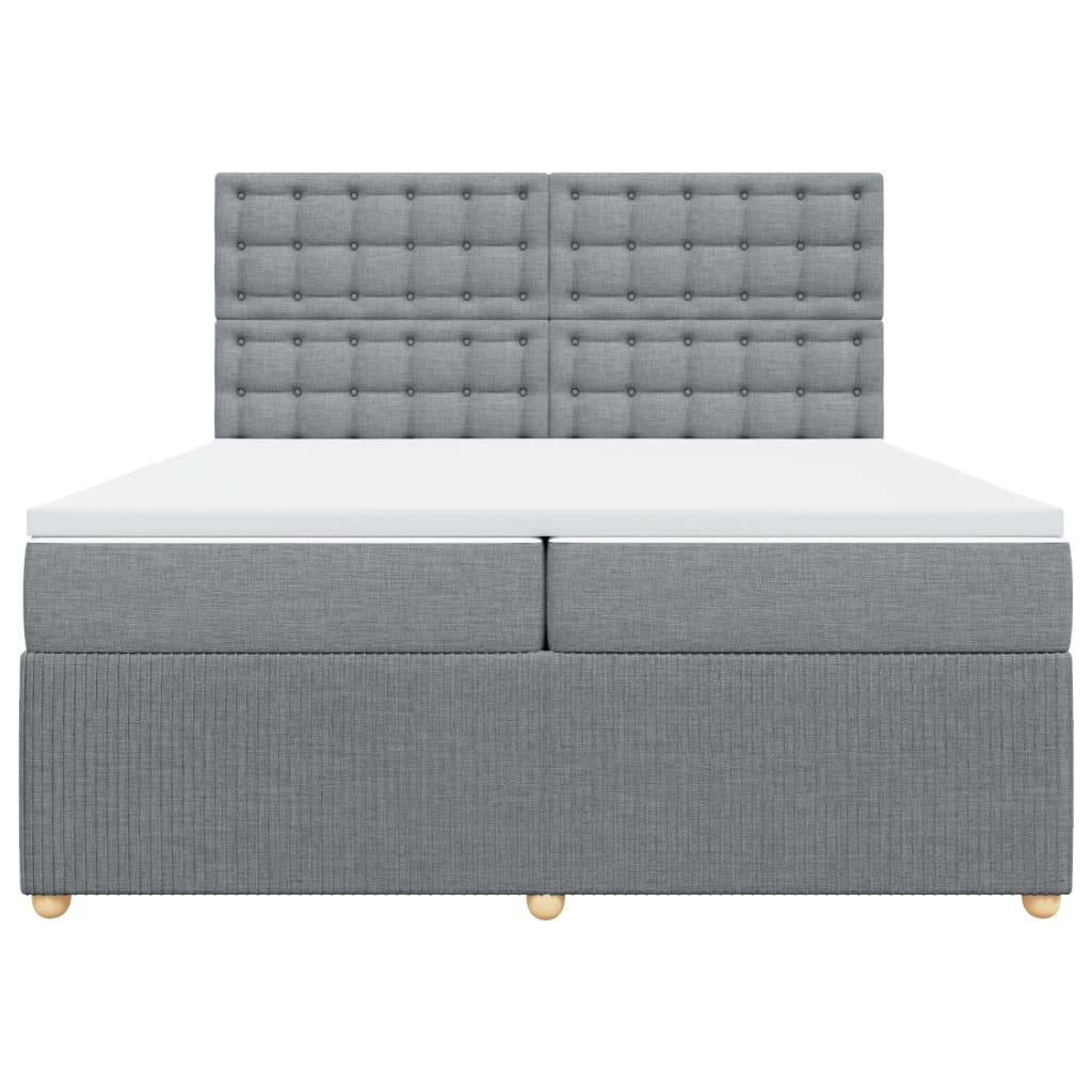 Boxspring met matras stof lichtgrijs 200x200 cm is nu te koop bij PeponiXL, paradijselijk wonen!