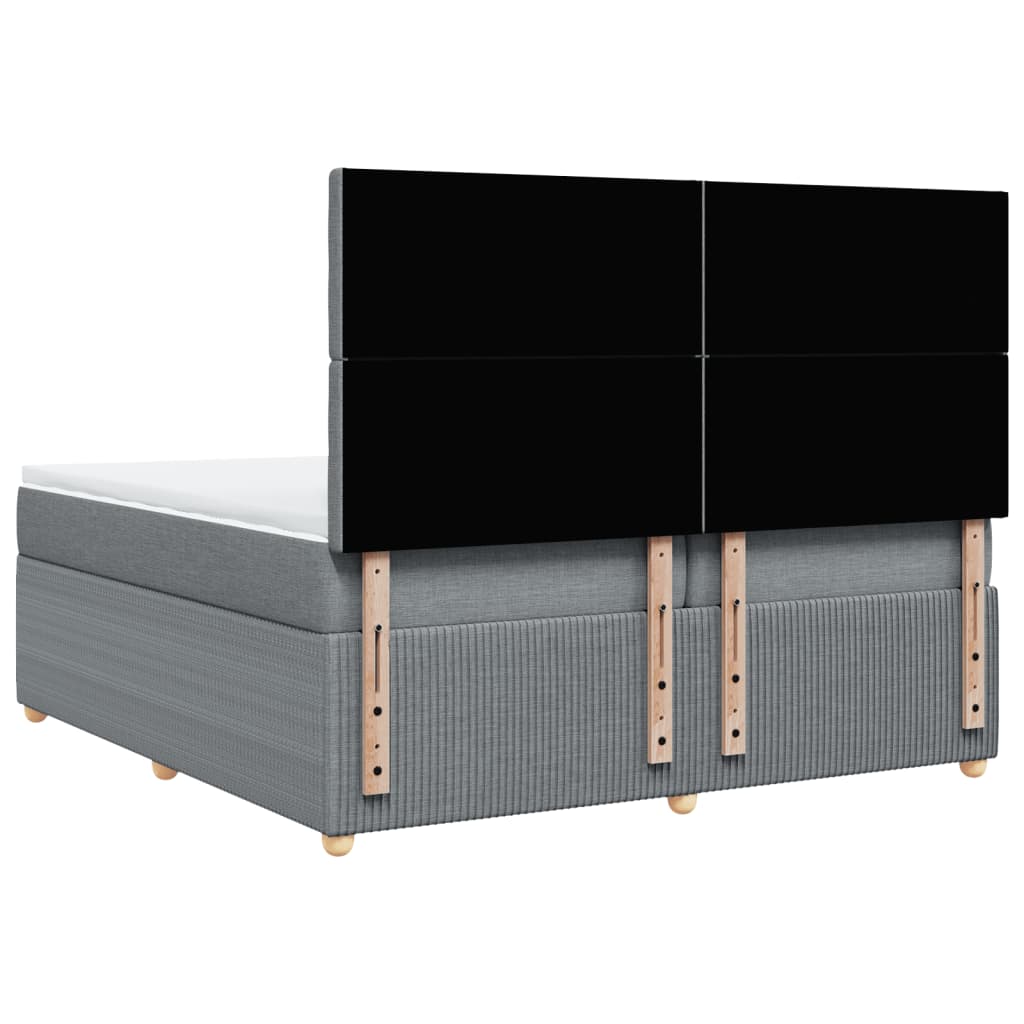 Boxspring met matras stof lichtgrijs 200x200 cm is nu te koop bij PeponiXL, paradijselijk wonen!