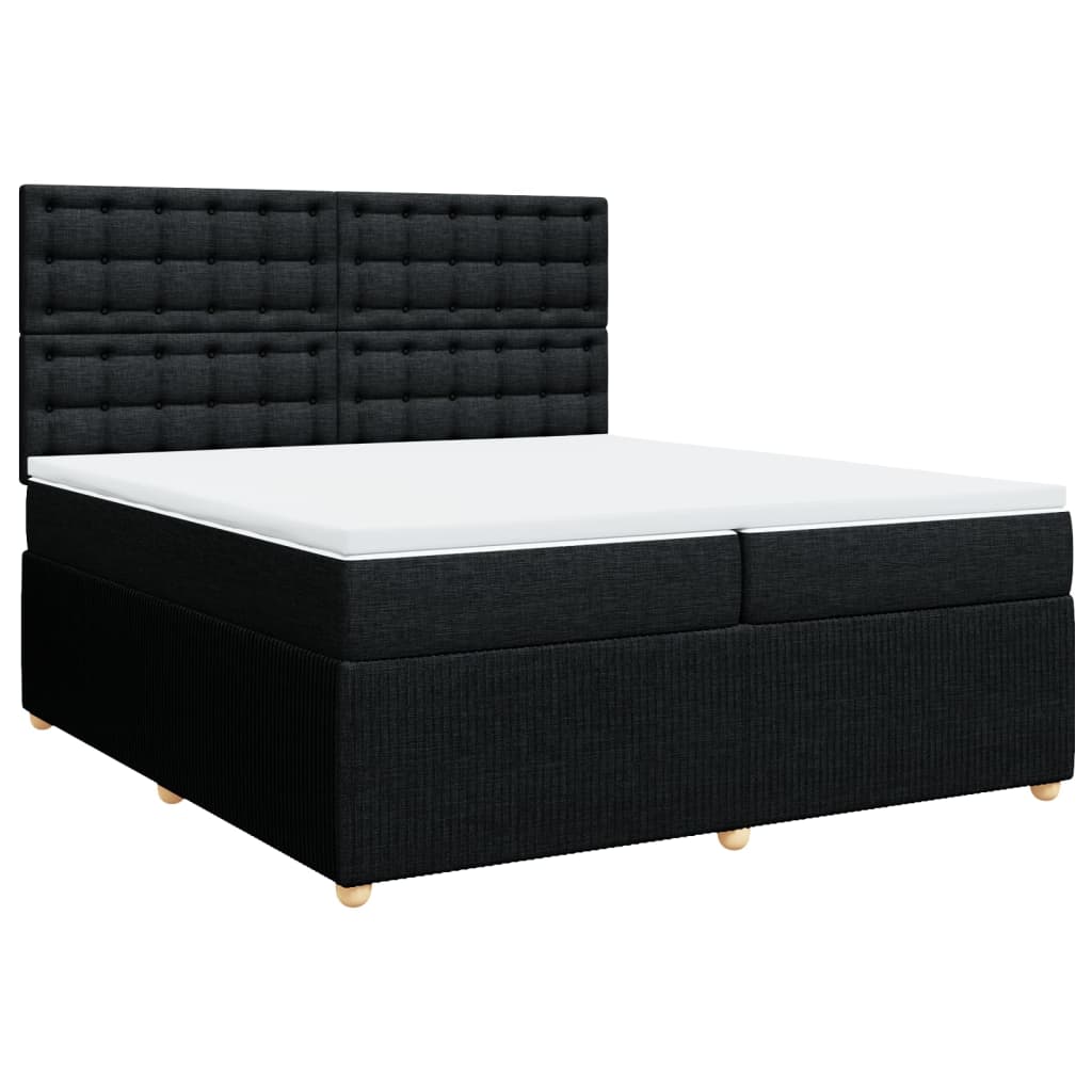 Boxspring met matras stof zwart 200x200 cm is nu te koop bij PeponiXL, paradijselijk wonen!