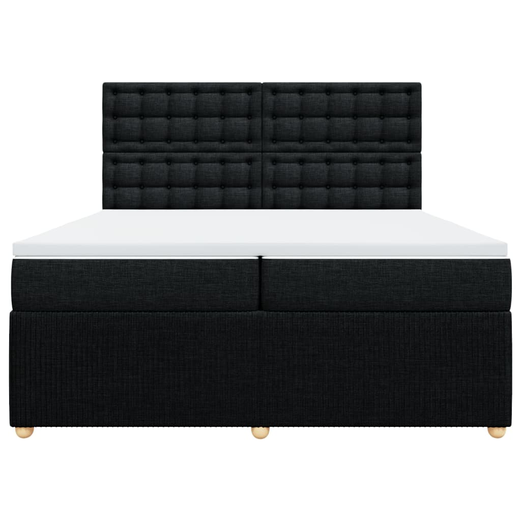 Boxspring met matras stof zwart 200x200 cm is nu te koop bij PeponiXL, paradijselijk wonen!