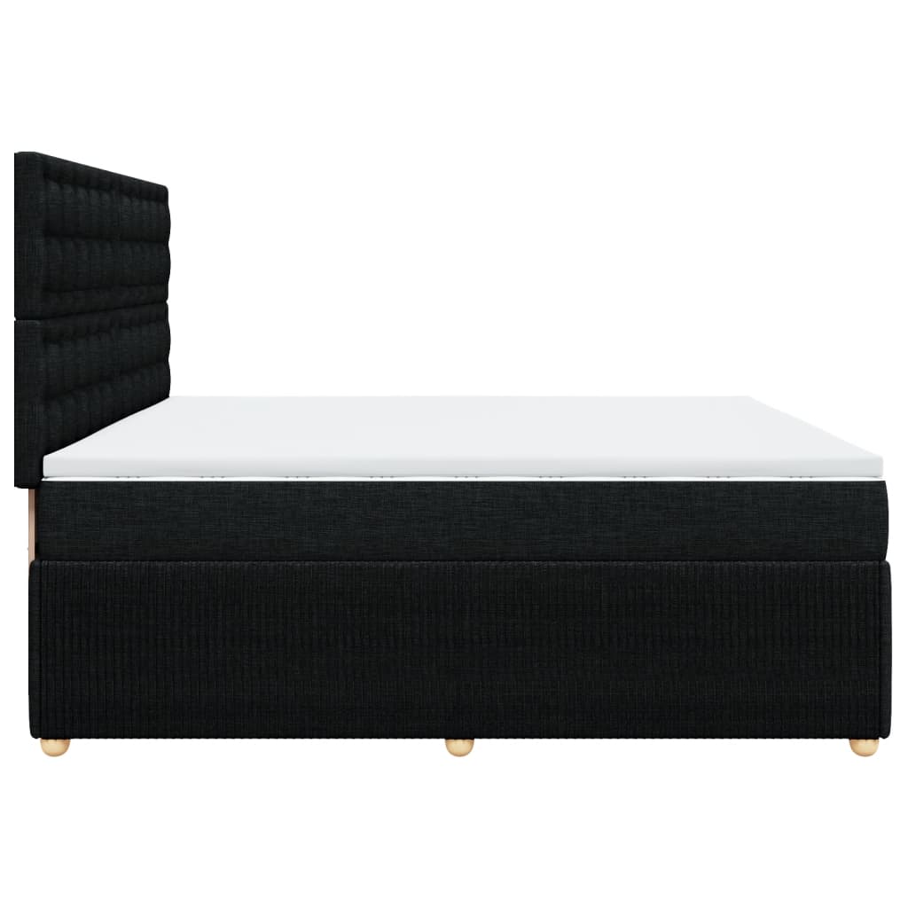Boxspring met matras stof zwart 200x200 cm is nu te koop bij PeponiXL, paradijselijk wonen!