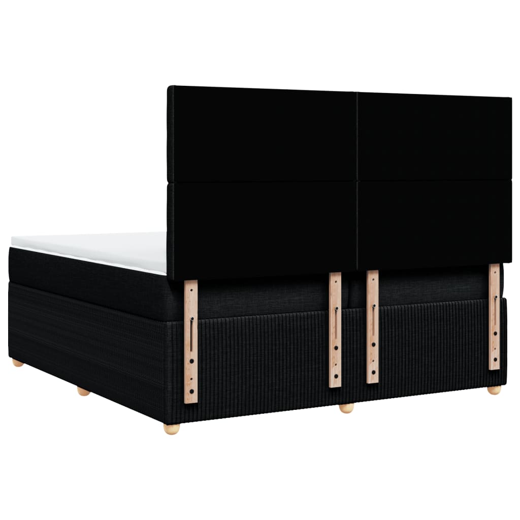 Boxspring met matras stof zwart 200x200 cm is nu te koop bij PeponiXL, paradijselijk wonen!