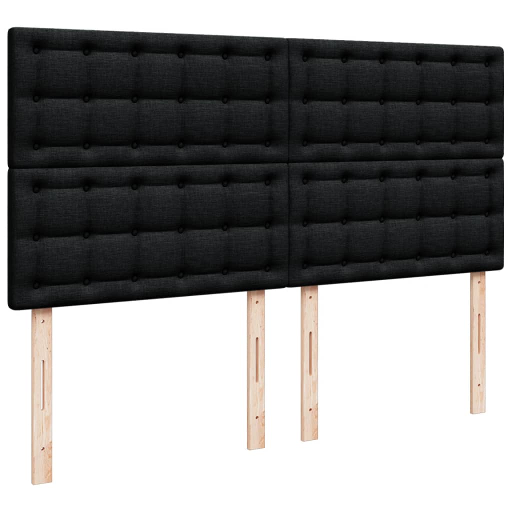 Boxspring met matras stof zwart 200x200 cm is nu te koop bij PeponiXL, paradijselijk wonen!