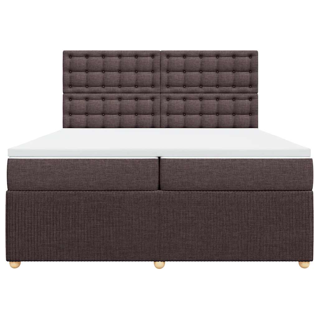 Boxspring met matras stof donkerbruin 200x200 cm is nu te koop bij PeponiXL, paradijselijk wonen!