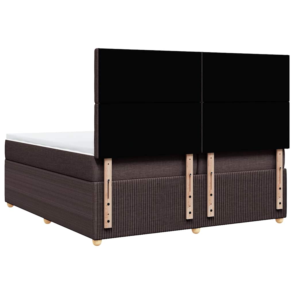 Boxspring met matras stof donkerbruin 200x200 cm is nu te koop bij PeponiXL, paradijselijk wonen!
