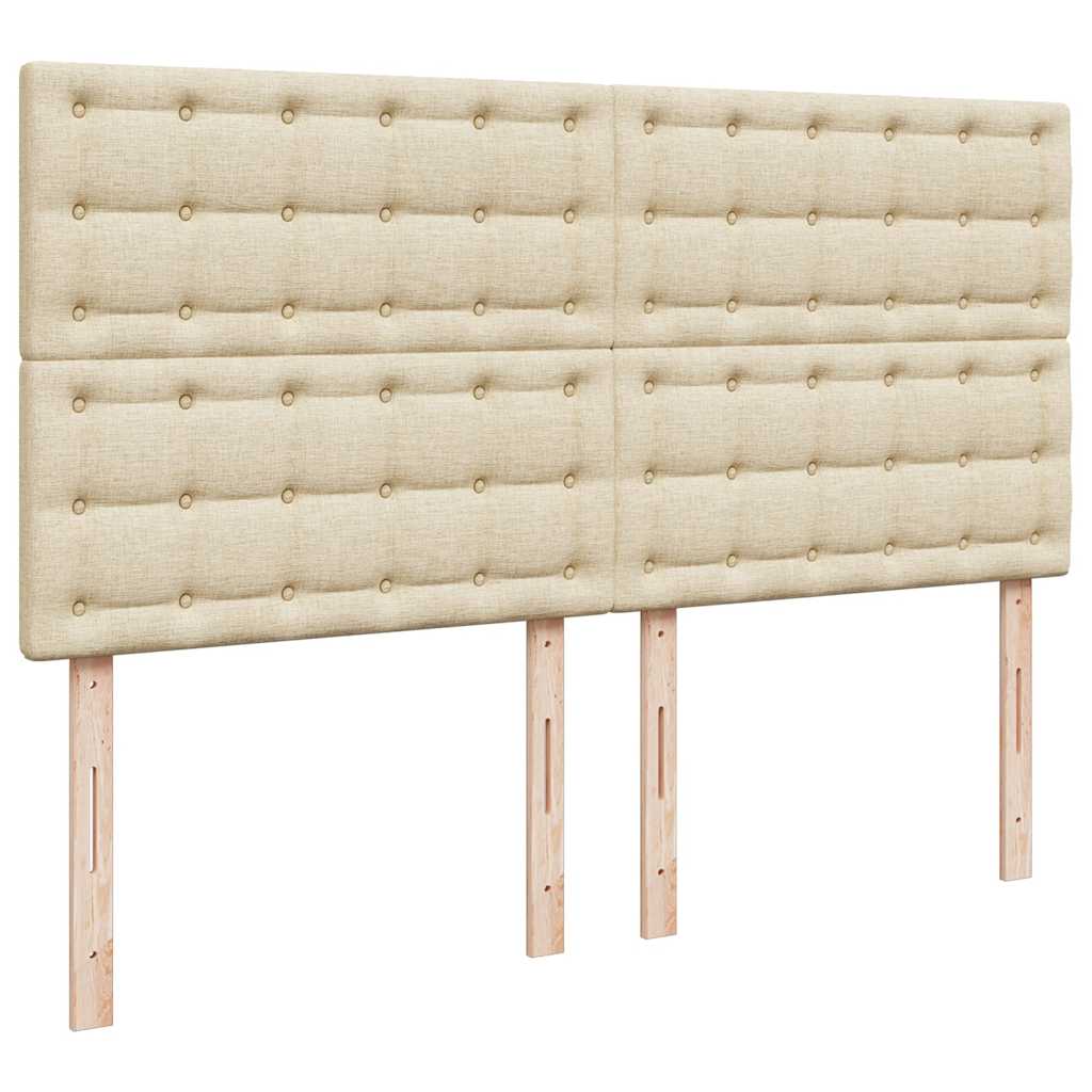 Boxspring met matras stof crèmekleurig 200x200 cm is nu te koop bij PeponiXL, paradijselijk wonen!