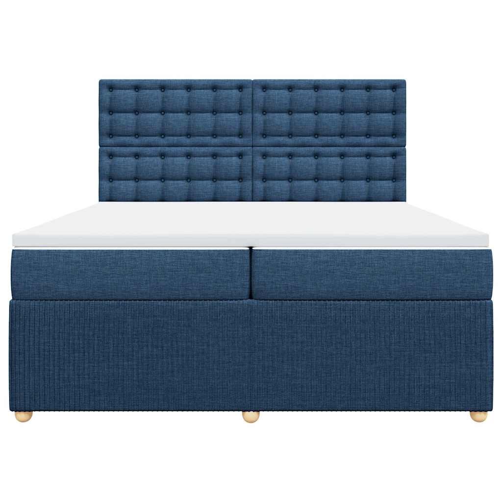 Boxspring met matras stof blauw 200x200 cm is nu te koop bij PeponiXL, paradijselijk wonen!
