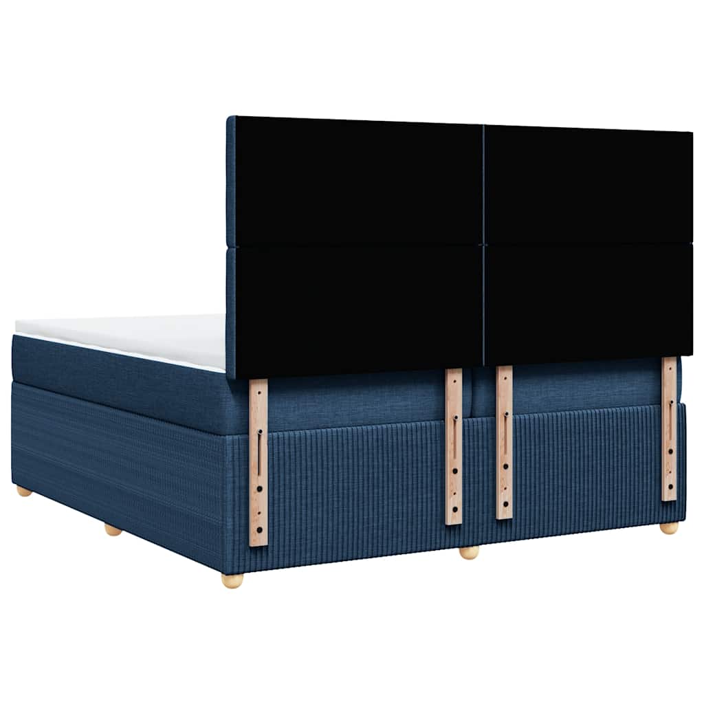 Boxspring met matras stof blauw 200x200 cm is nu te koop bij PeponiXL, paradijselijk wonen!