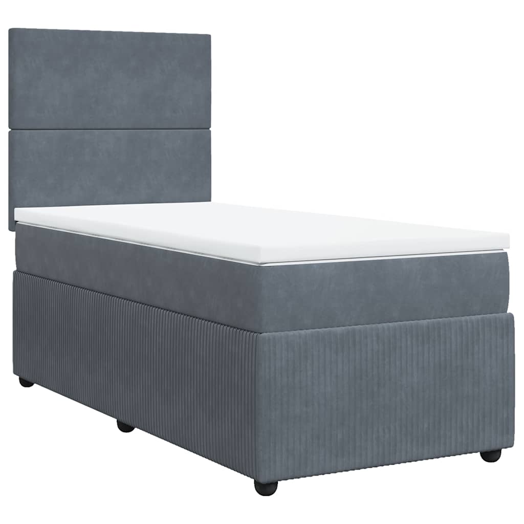 Boxspring met matras fluweel donkergrijs 80x200 cm is nu te koop bij PeponiXL, paradijselijk wonen!