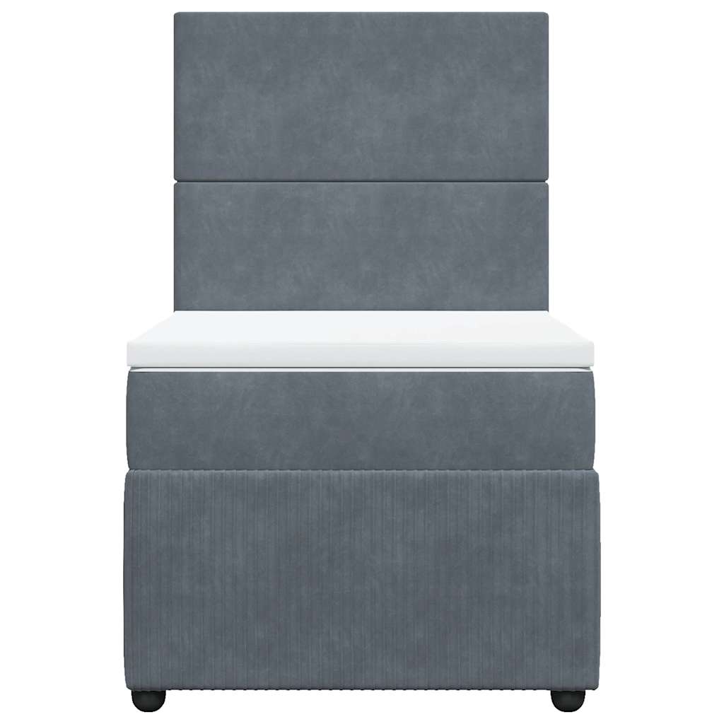 Boxspring met matras fluweel donkergrijs 80x200 cm is nu te koop bij PeponiXL, paradijselijk wonen!
