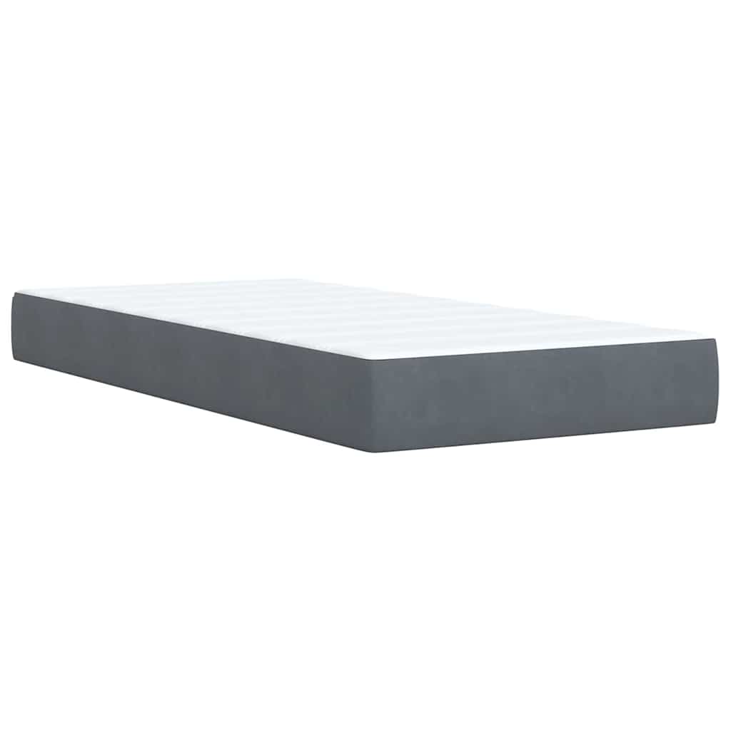 Boxspring met matras fluweel donkergrijs 80x200 cm is nu te koop bij PeponiXL, paradijselijk wonen!