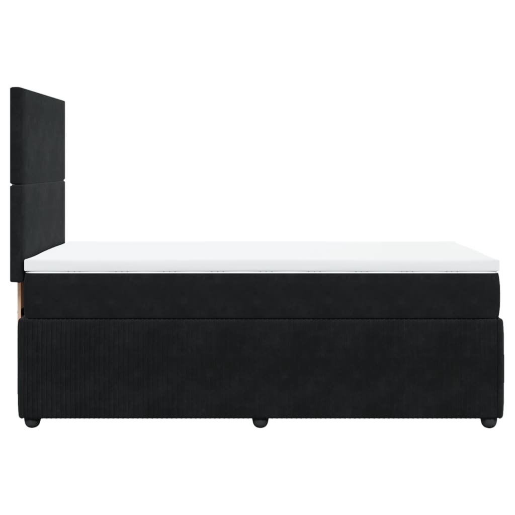 Boxspring met matras fluweel zwart 80x200 cm is nu te koop bij PeponiXL, paradijselijk wonen!