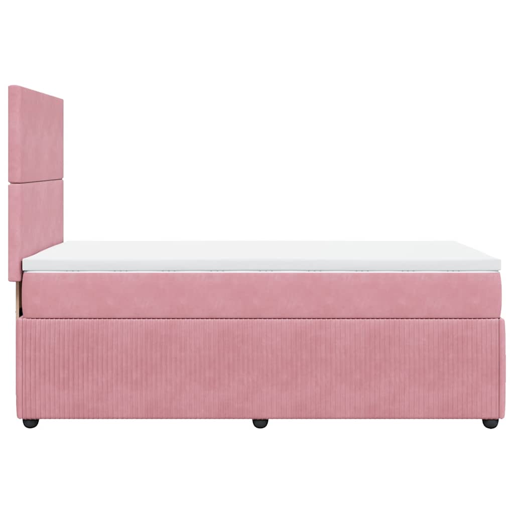 Boxspring met matras fluweel roze 80x200 cm is nu te koop bij PeponiXL, paradijselijk wonen!