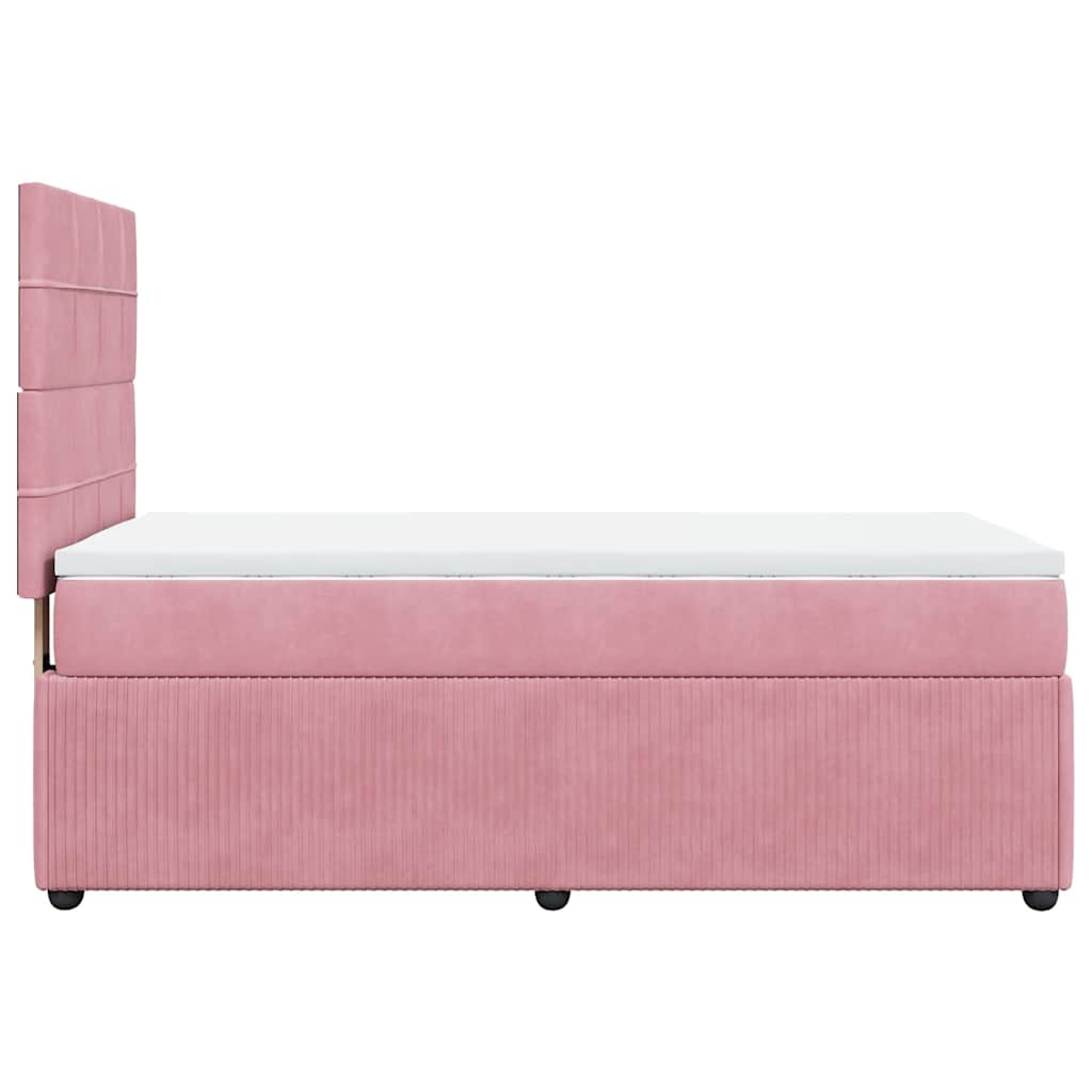 Boxspring met matras fluweel roze 80x200 cm is nu te koop bij PeponiXL, paradijselijk wonen!