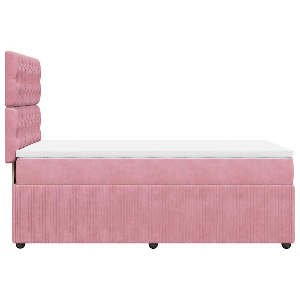 Boxspring met matras fluweel roze 80x200 cm is nu te koop bij PeponiXL, paradijselijk wonen!