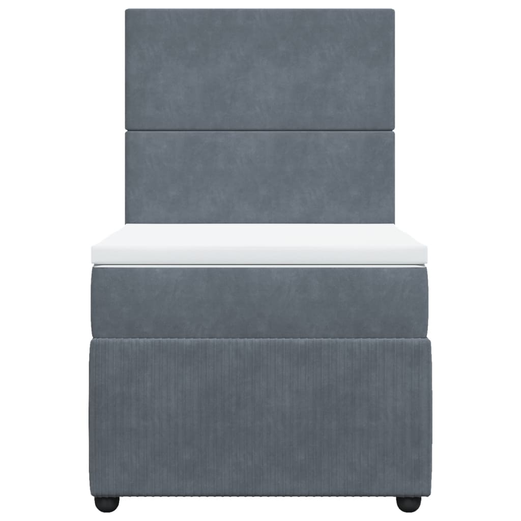 Boxspring met matras fluweel donkergrijs 90x190 cm is nu te koop bij PeponiXL, paradijselijk wonen!