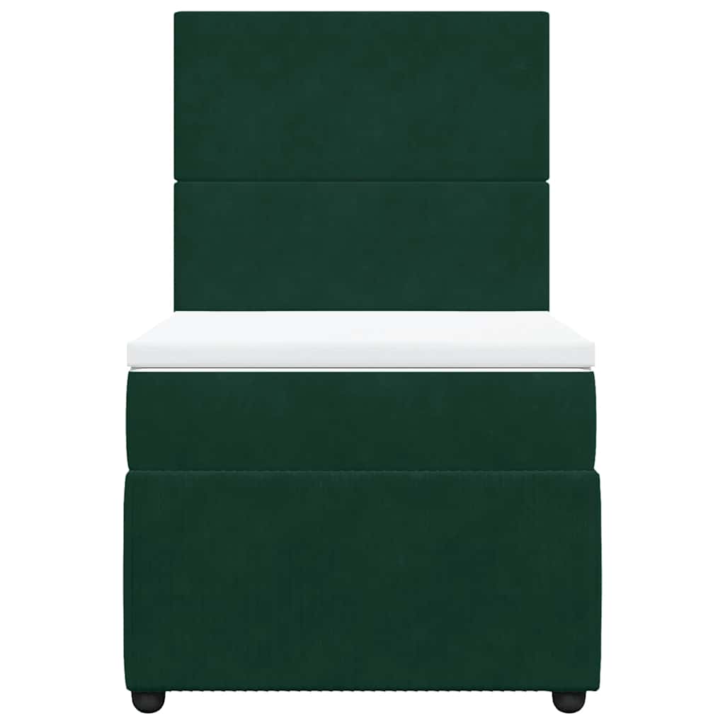 Boxspring met matras fluweel donkergroen 90x190 cm is nu te koop bij PeponiXL, paradijselijk wonen!