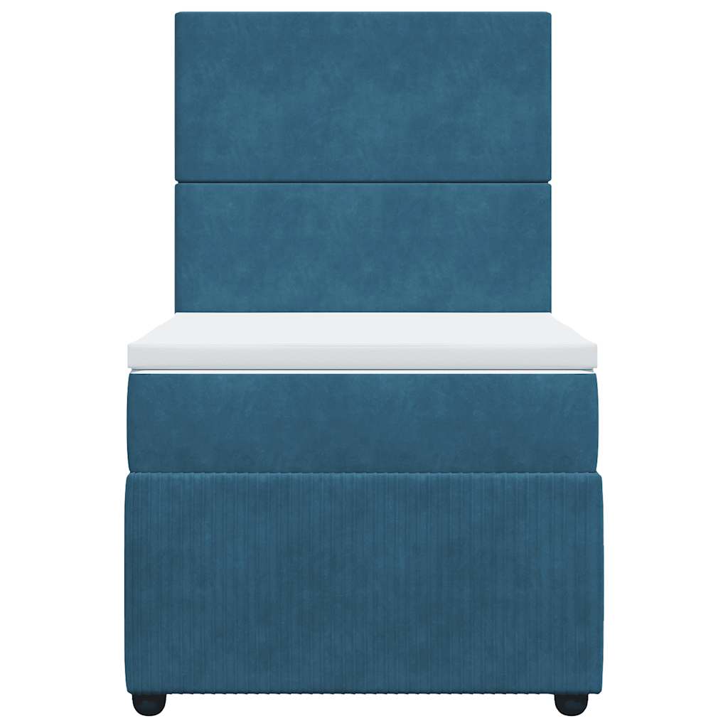 Boxspring met matras fluweel donkerblauw 90x190 cm is nu te koop bij PeponiXL, paradijselijk wonen!