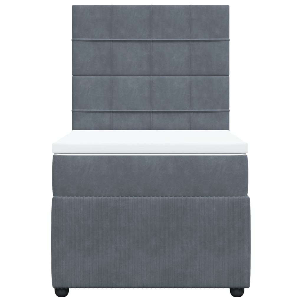 Boxspring met matras fluweel donkergrijs 90x190 cm is nu te koop bij PeponiXL, paradijselijk wonen!