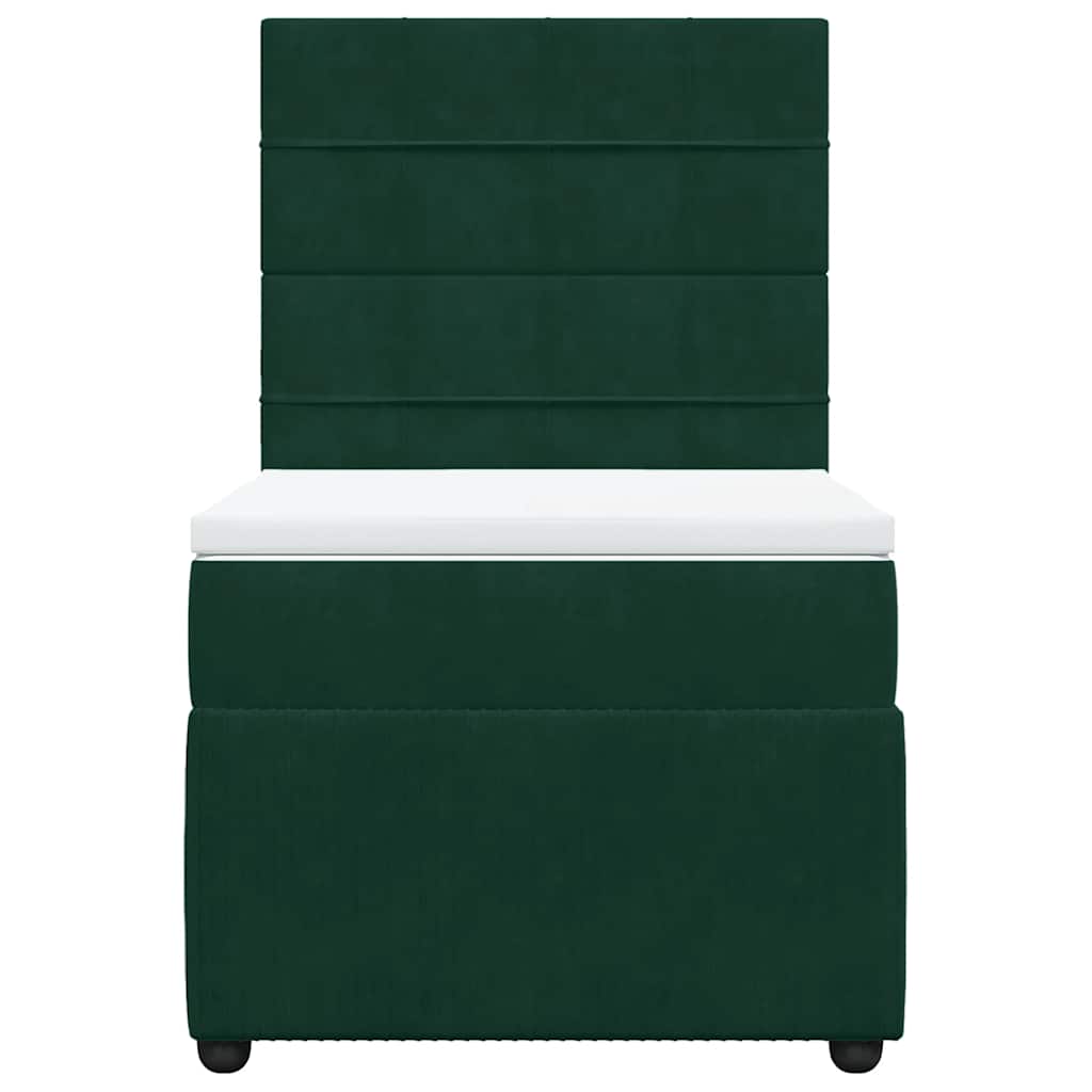 Boxspring met matras fluweel donkergroen 90x190 cm is nu te koop bij PeponiXL, paradijselijk wonen!