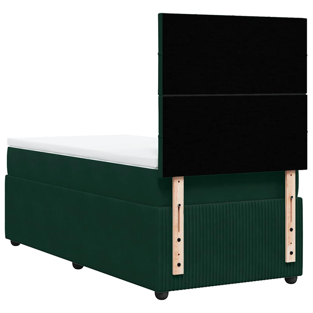 Boxspring met matras fluweel donkergroen 90x190 cm is nu te koop bij PeponiXL, paradijselijk wonen!
