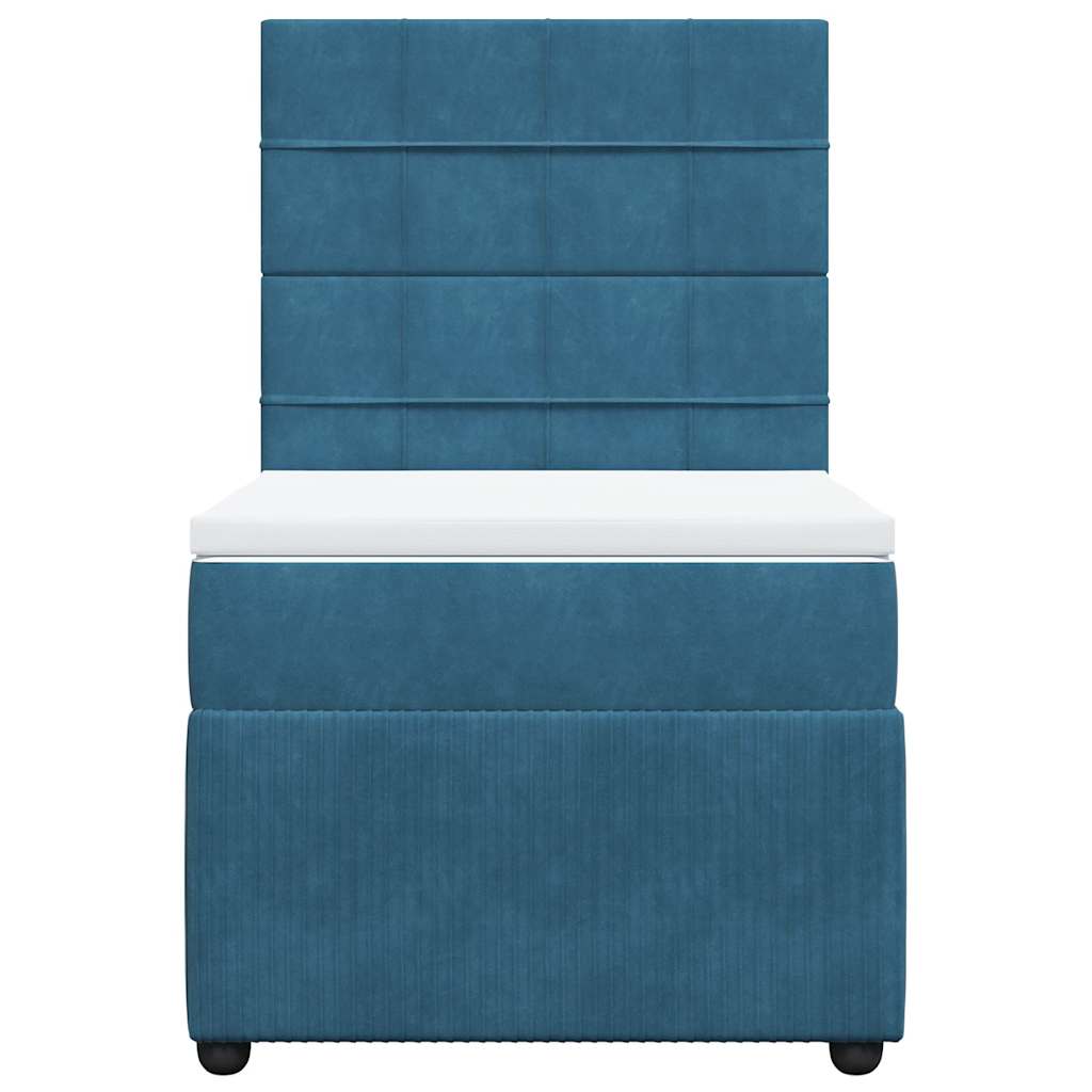 Boxspring met matras fluweel donkerblauw 90x190 cm is nu te koop bij PeponiXL, paradijselijk wonen!