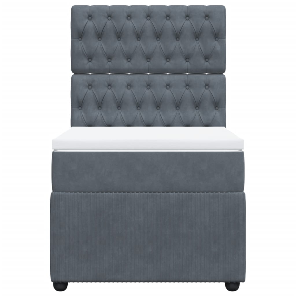 Boxspring met matras fluweel donkergrijs 90x190 cm is nu te koop bij PeponiXL, paradijselijk wonen!