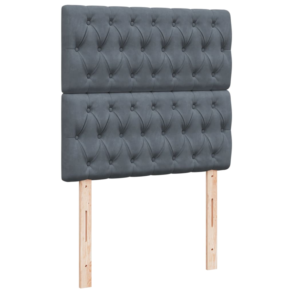 Boxspring met matras fluweel donkergrijs 90x190 cm is nu te koop bij PeponiXL, paradijselijk wonen!