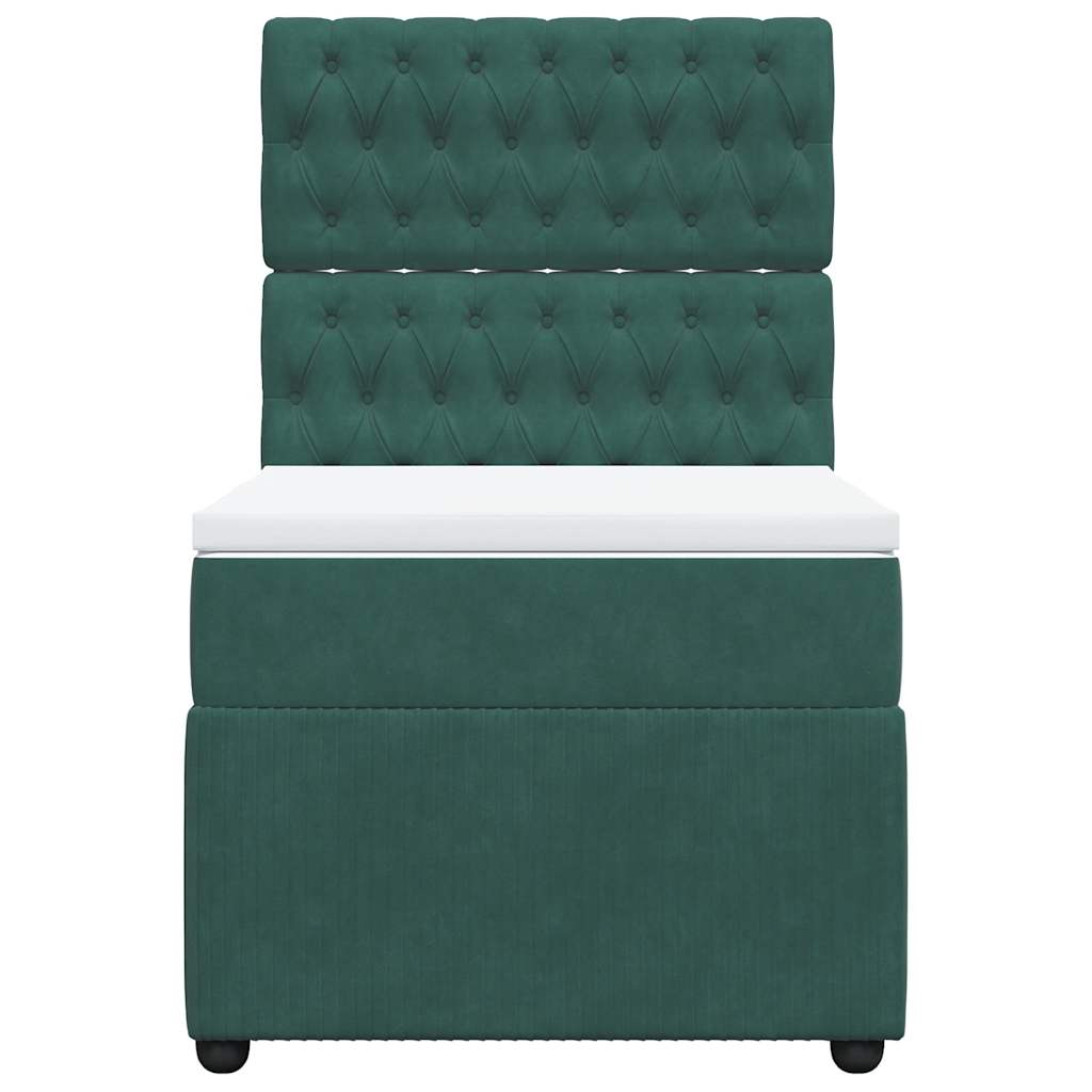 Boxspring met matras fluweel donkergroen 90x190 cm is nu te koop bij PeponiXL, paradijselijk wonen!