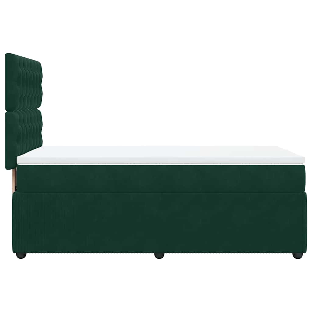 Boxspring met matras fluweel donkergroen 90x190 cm is nu te koop bij PeponiXL, paradijselijk wonen!