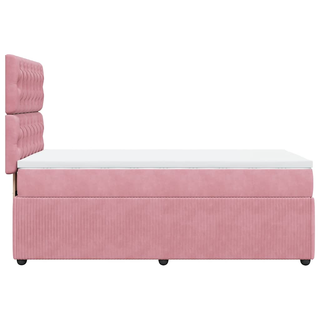 Boxspring met matras fluweel roze 90x190 cm is nu te koop bij PeponiXL, paradijselijk wonen!